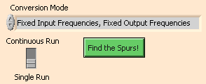Spurfinder Cont/Single Run Button